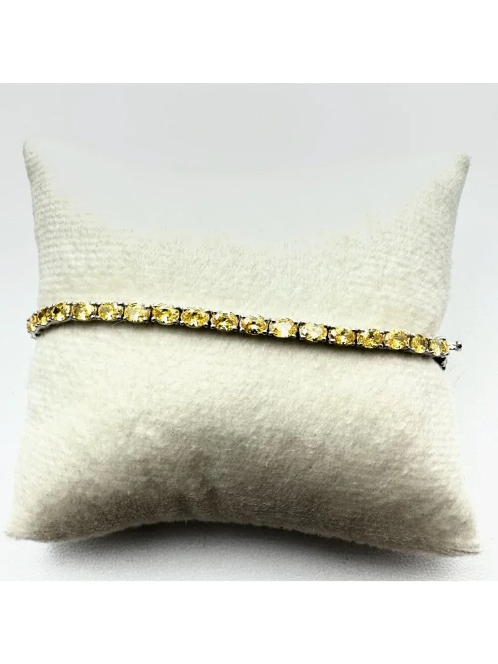 JTV Simulated Canary Diamond Sterling Silver Tennis Bracelet 7 Inch New